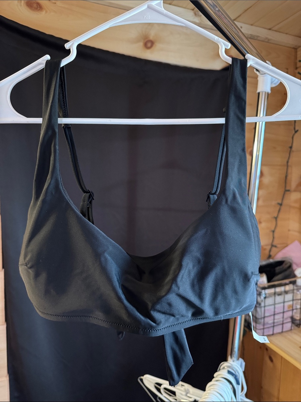 aerie Black Scoop Wireless Bikini Top
